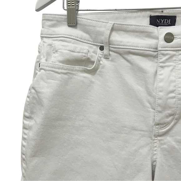 NYDJ white denim stretch Bermuda shorts size 14 - Picture 4 of 10